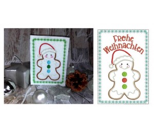 Stickdatei - ITH Postkarte Lebkuchenmann